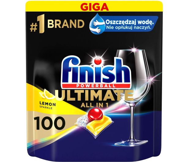 Finish FINISH 100szt Ultimate All in 1 Caps Lemon Sparkle Kapsułki - 1354513 - zdjęcie